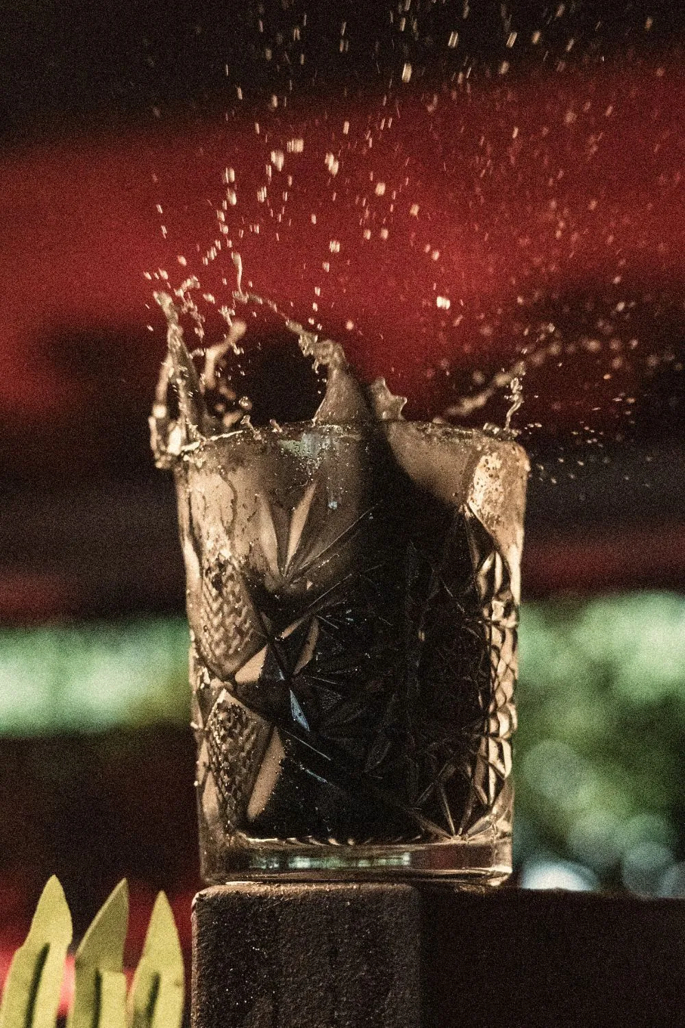A cocktail with a splash