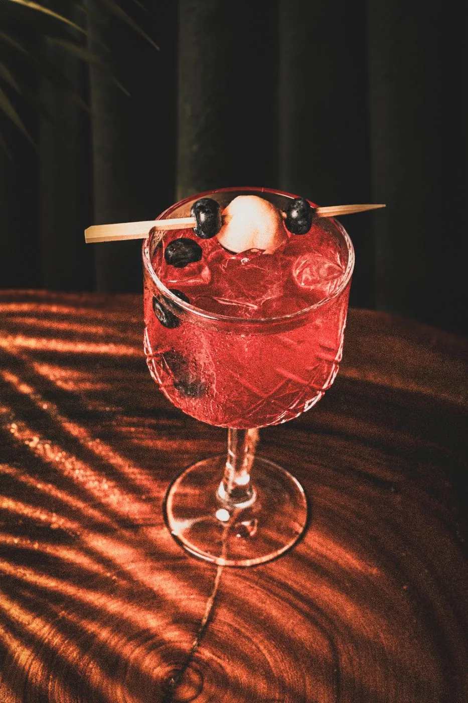 A red berry cocktail at the bar