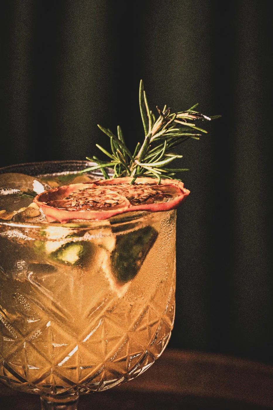 A rosemary cocktail on the terrace